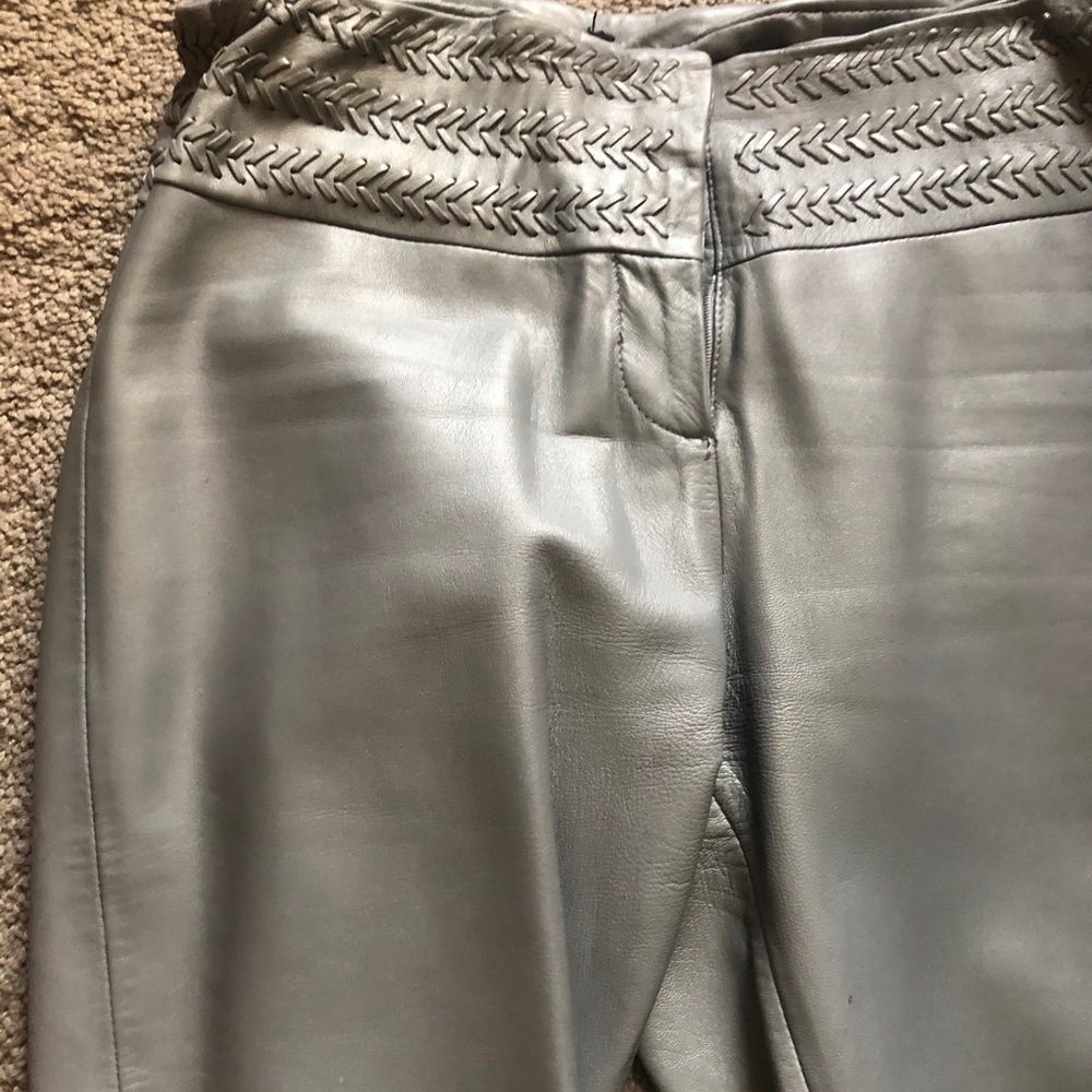 CACHE Silver genuine leather pants